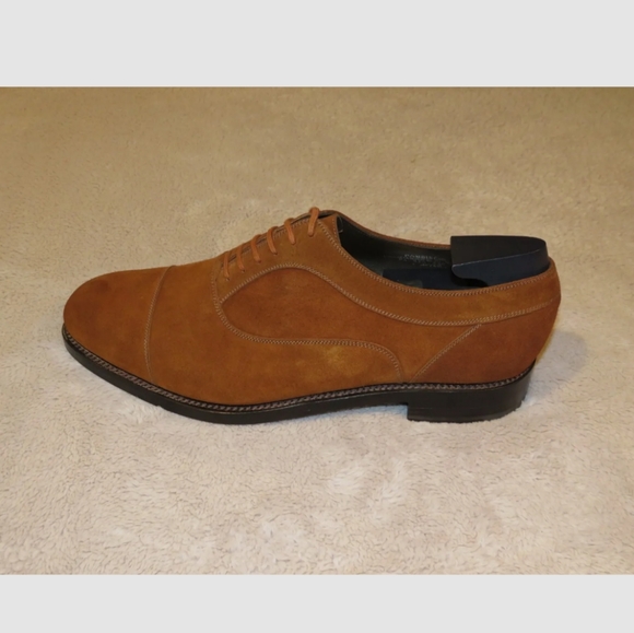 J.M. Weston Commande Special Brown Suede Captoe Oxford US 11.5E NWOB Shoe Trees - Picture 4 of 11